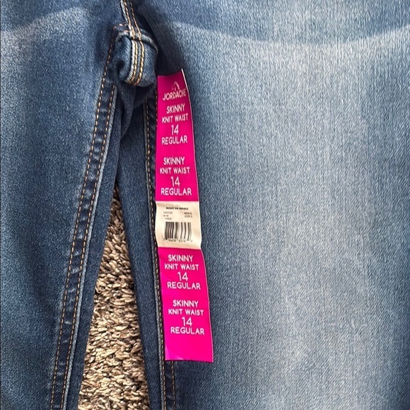 Jordan's Jeans Girls Size 14 Distressed Jeans with Elastic Waist - Picture 3 of 9